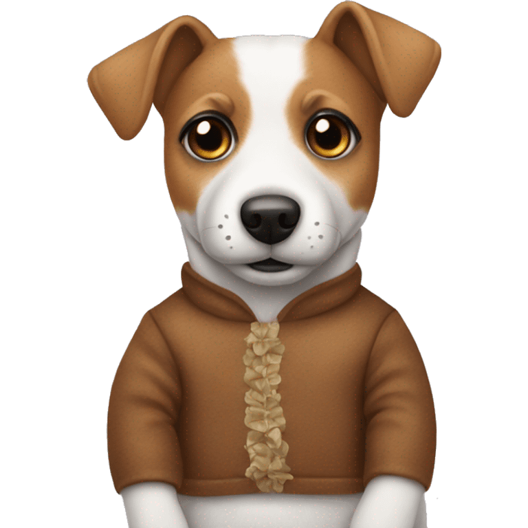 a jack russel in a teddy bear costume emoji