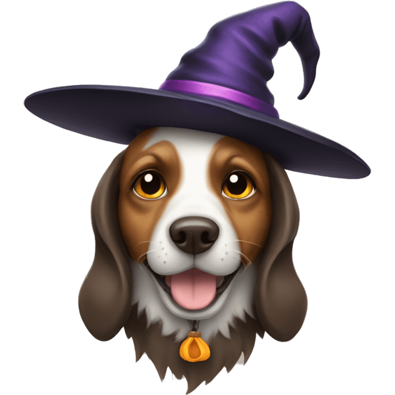 dog with witch hat emoji