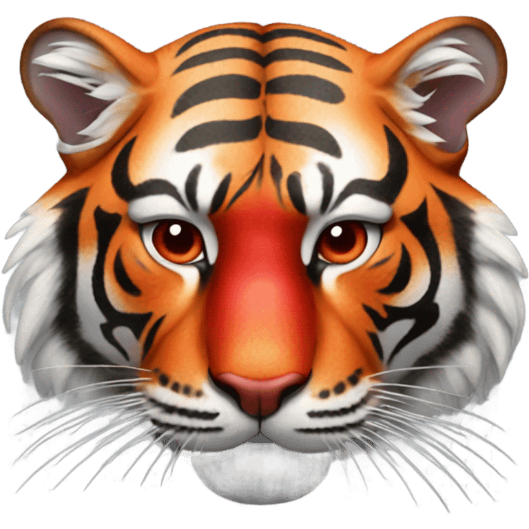 tiger with ketchup on it emoji