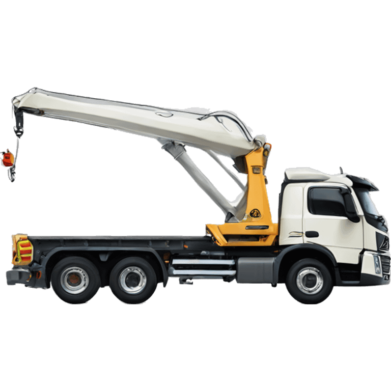 volvo lorry with crane bak emoji