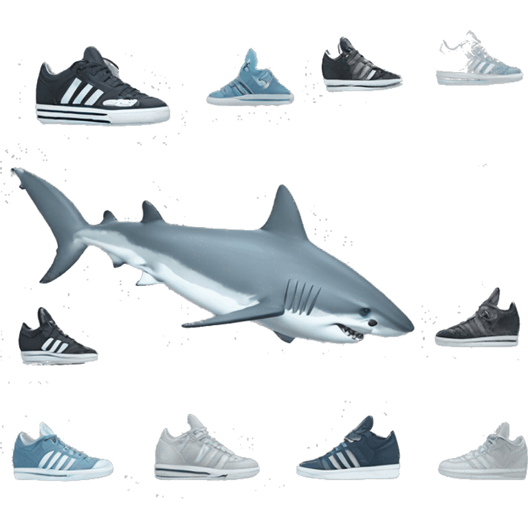 sharks with adidas sneakers emoji