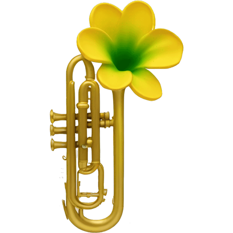 Trumpet shaped yelow flower with green inside  emoji