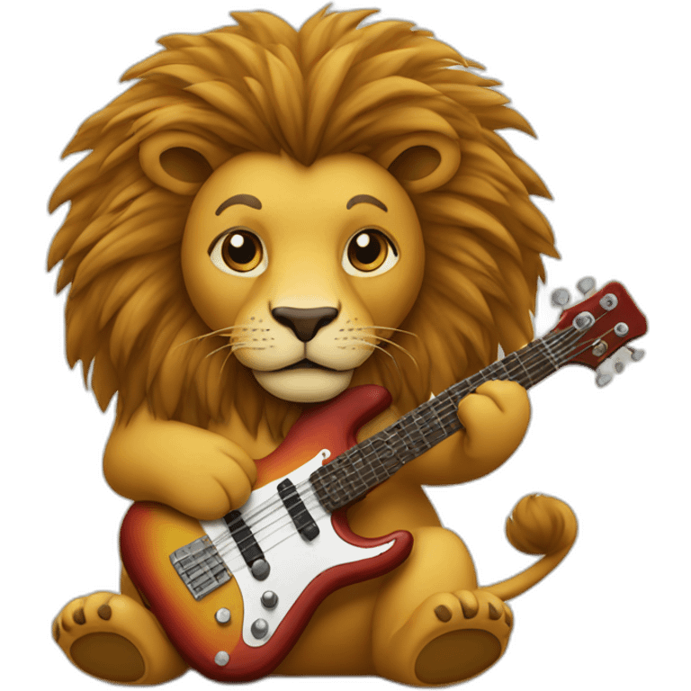 lion with a bassguitar emoji