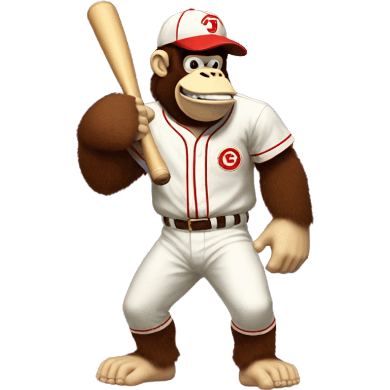 Donkey Kong playing baseball emoji