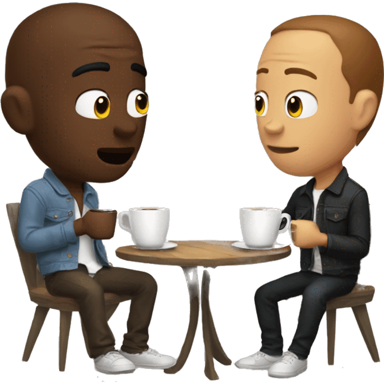 2 friends sipping coffee and talking shit emoji