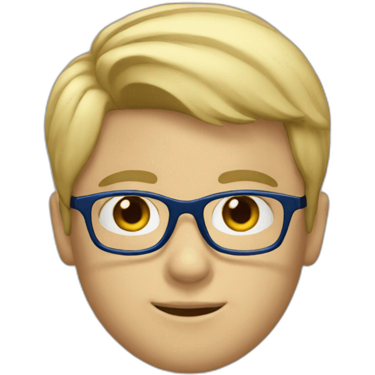 blonde boy wearing dark blue glasses  emoji