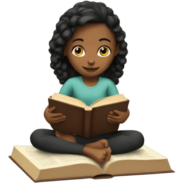 Girl reading book emoji