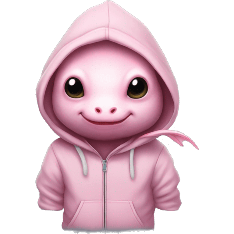 Axolotl wearing a hoodie  emoji