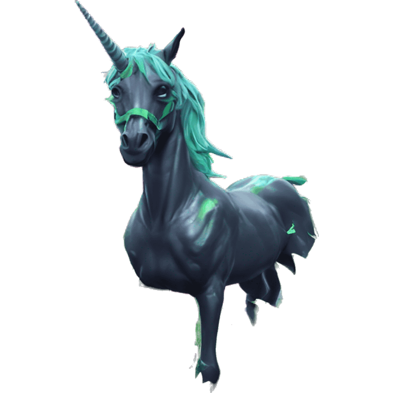 420 .Zombie_ Vaporwave black holographic oilslick zombie unicorn smoking yellow caution tape hemp leaves Pegasus hemp plants emoji