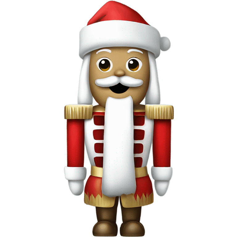 Christmas Nutcracker wearing santa hat emoji