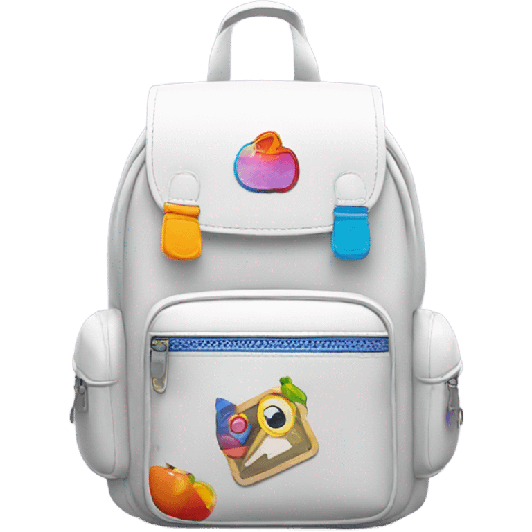 white cute school bag emoji