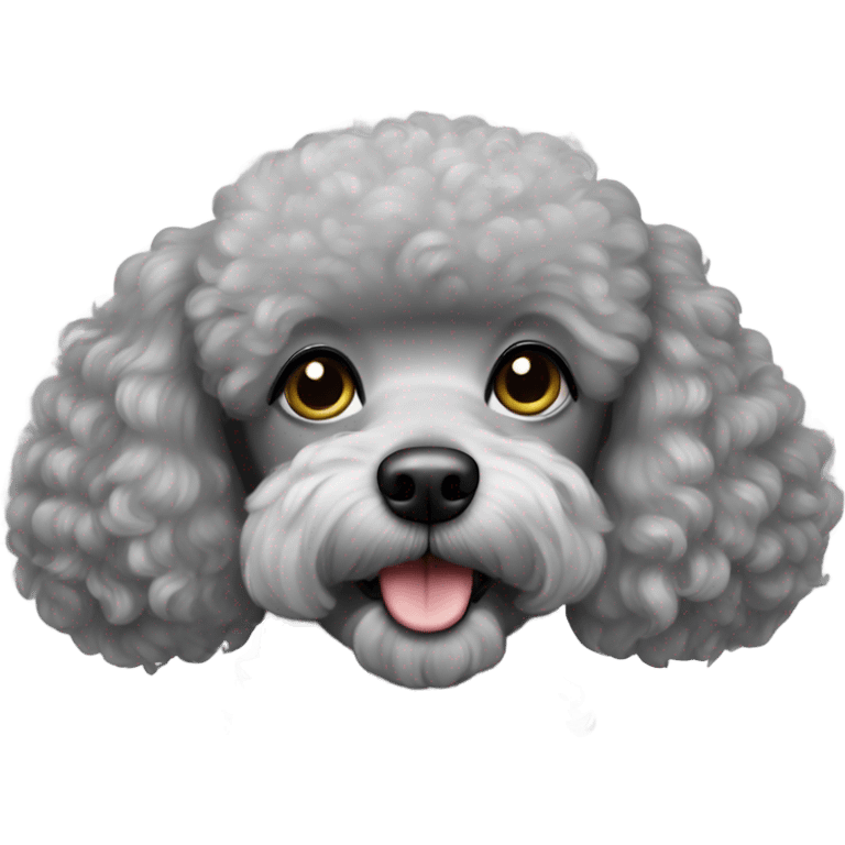 Silver gray poodle emoji