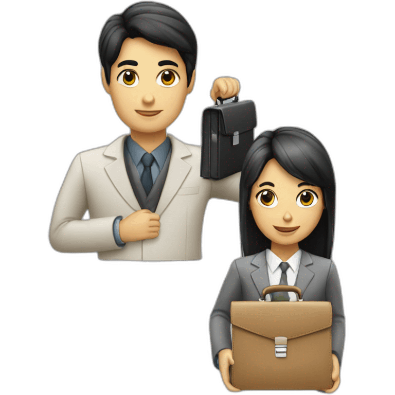 Human resources, black hair with briefcase emoji