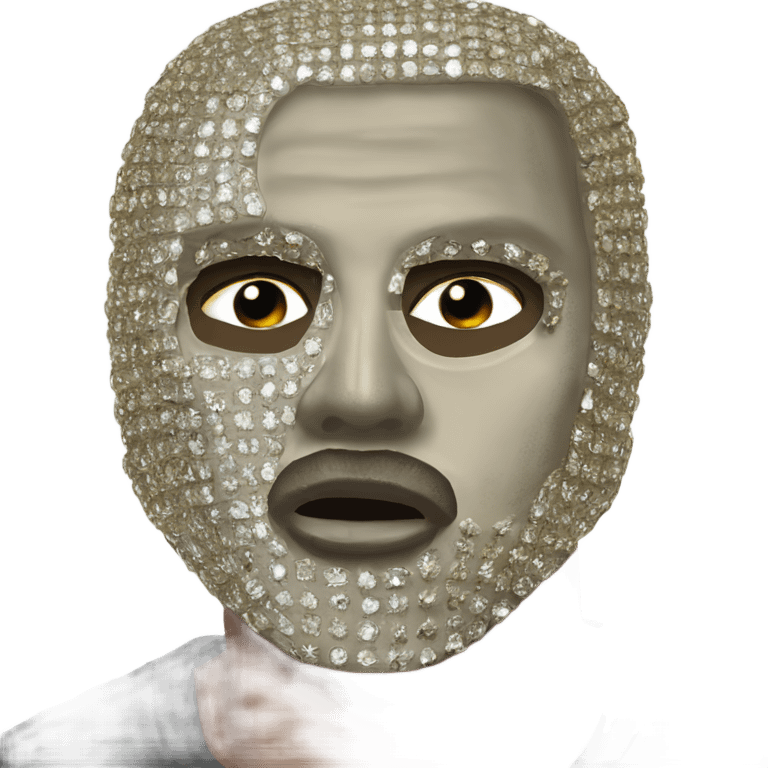 kanye west diamond studded yeezus mask  emoji