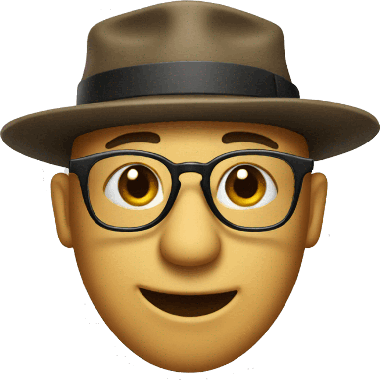 Emojo wearing glasses with a general's hat  emoji