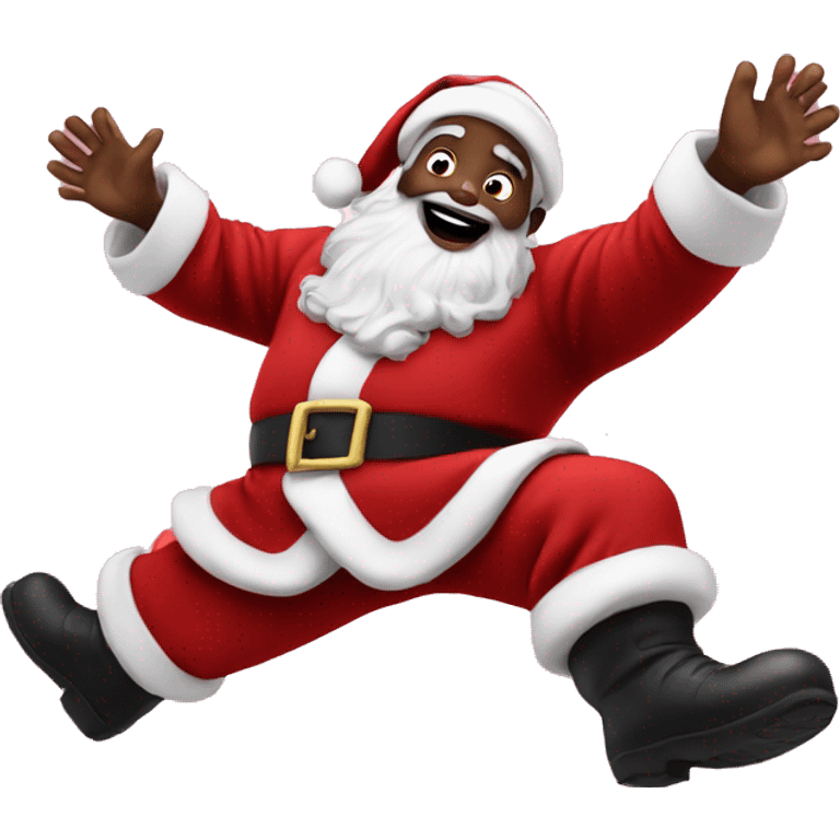 Black Santa in mid air  emoji