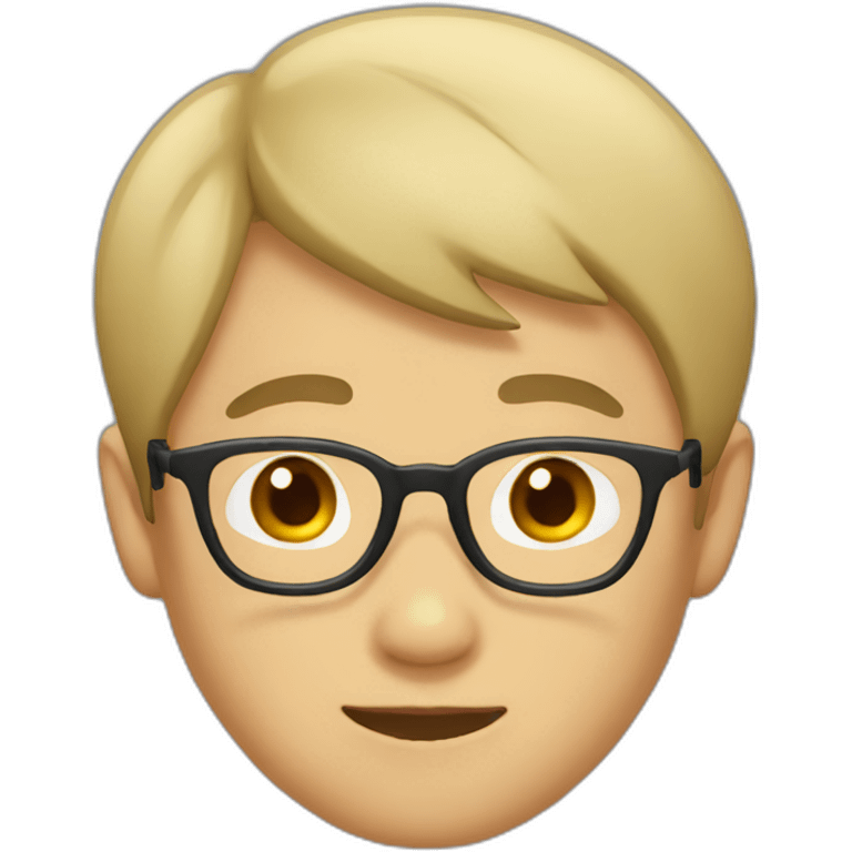 asian boy wearing glasses short haircut emoji