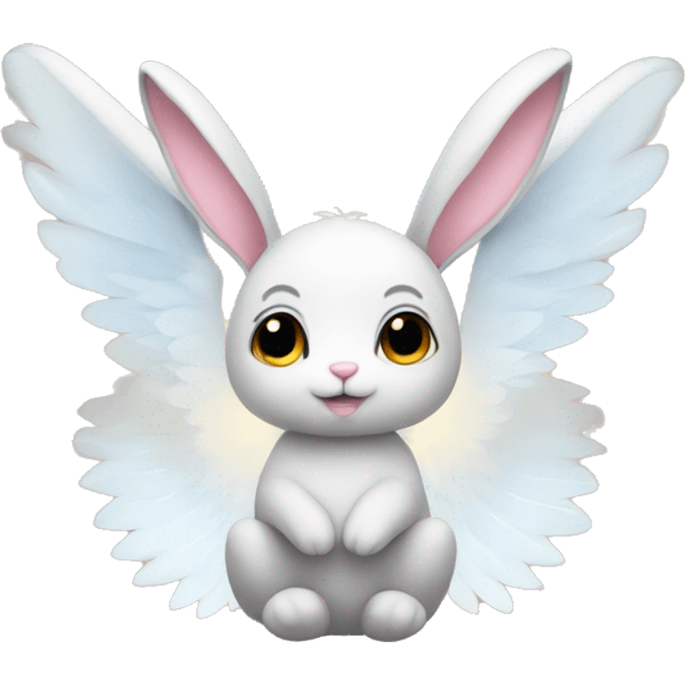 bunny with a halo and angel wings emoji