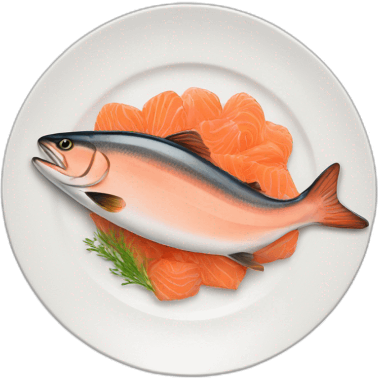 salmon on a plate with crown emoji