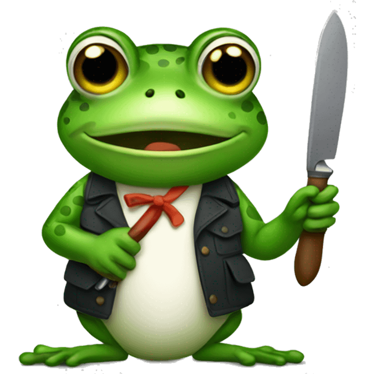 frog holding knife emoji