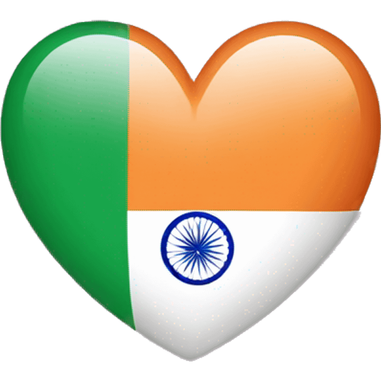 heart with indian flag pattern emoji