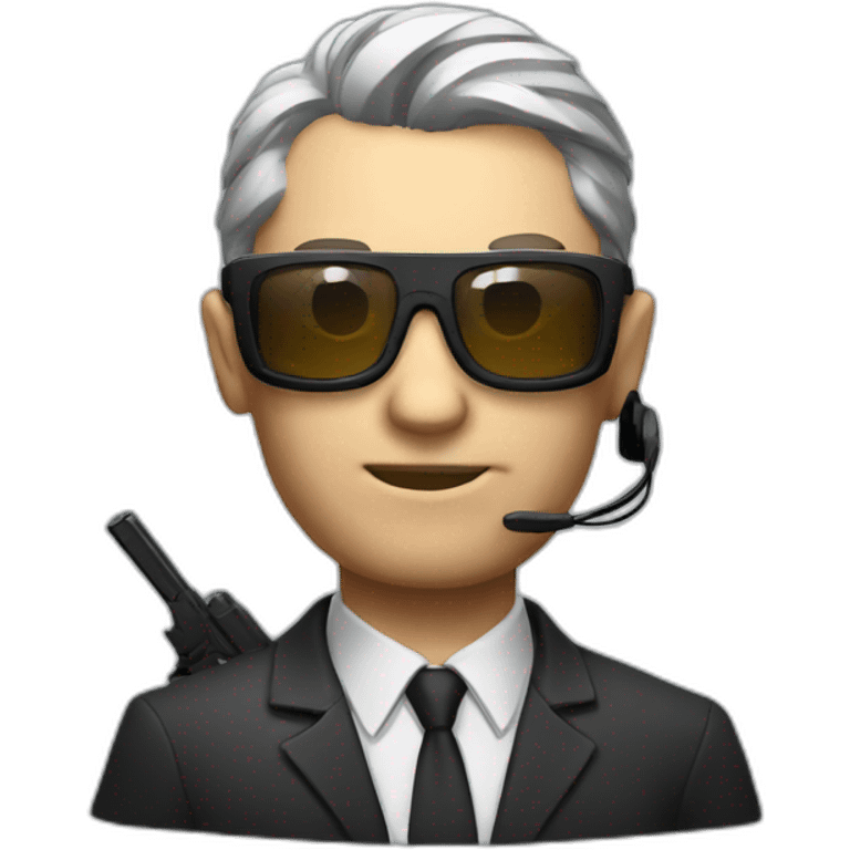 GAMING Hitman With Headset And Glasses emoji