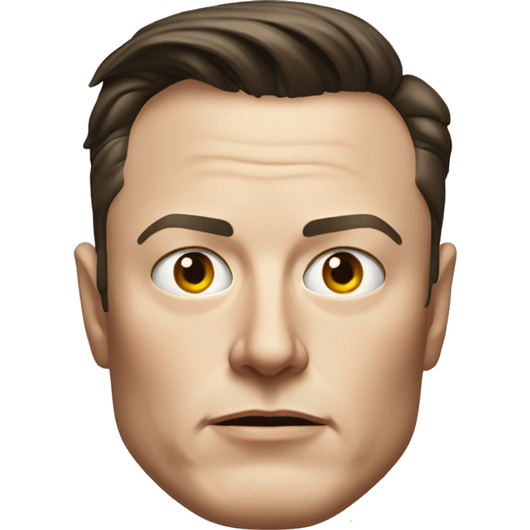 Semi-realistic Elon Musk head with serious face emoji