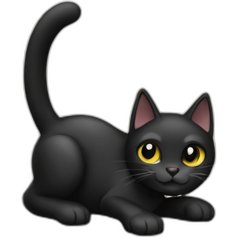 Black cat talking iPhone emoji