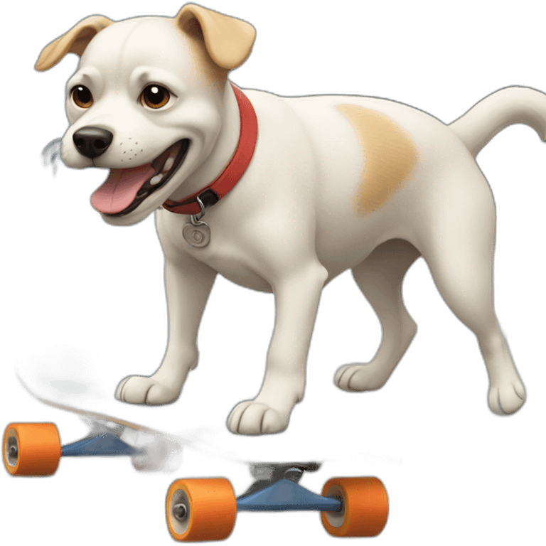 Dog on a skateboard doing ollie emoji