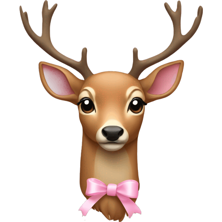 deer with light pink ribbon  emoji