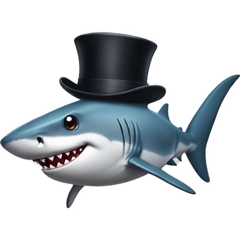 Shark with a top hat emoji