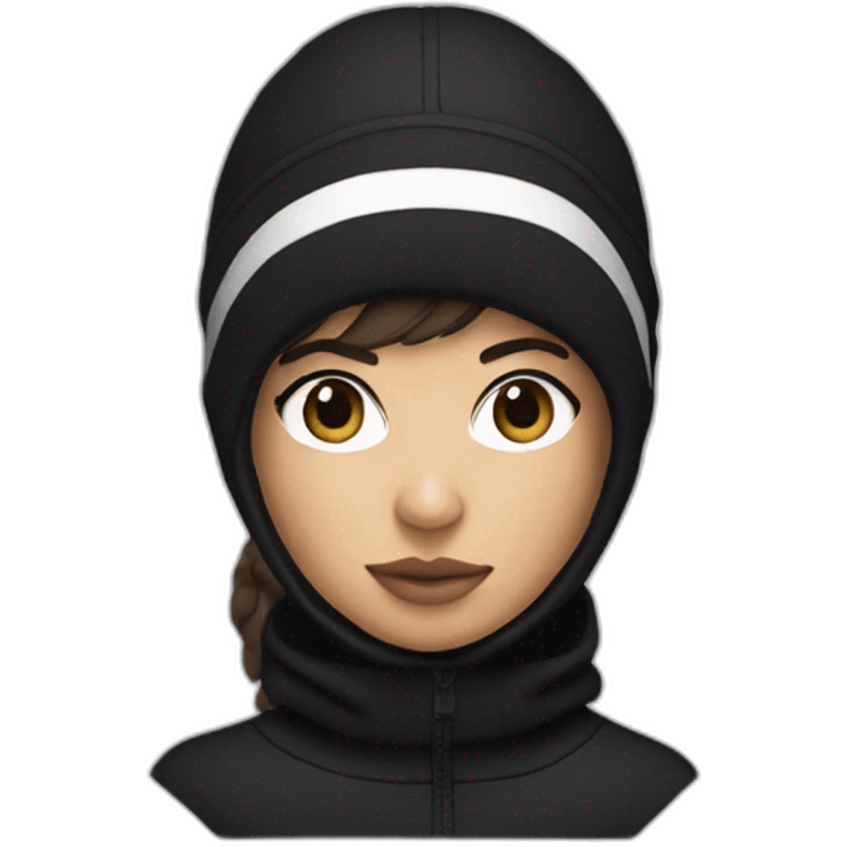 Lacoste black balaclava brunette girl emoji