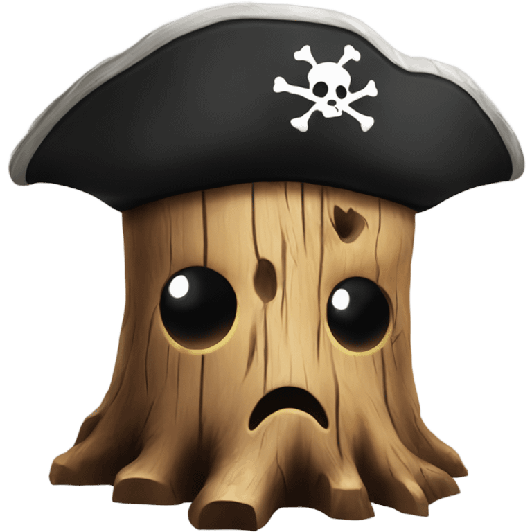 tree stump with a pirate hat emoji