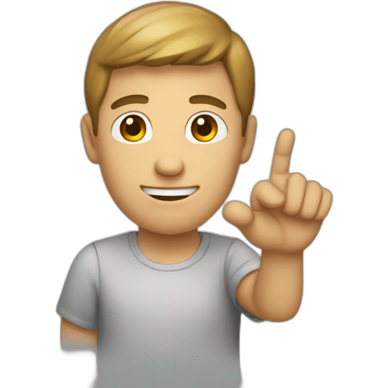 guy with hand in viewer emoji