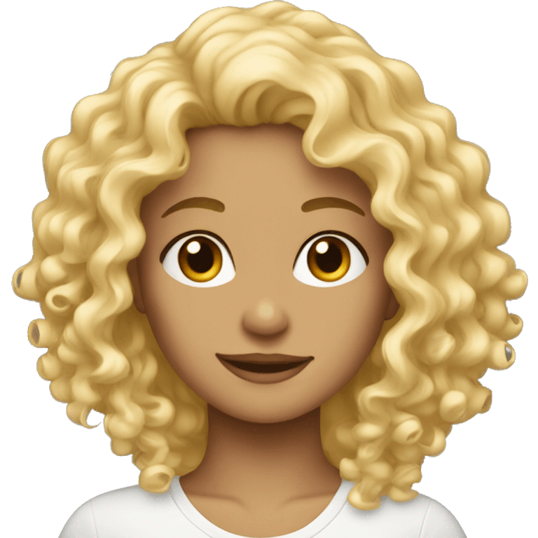 Curly blonde emoji