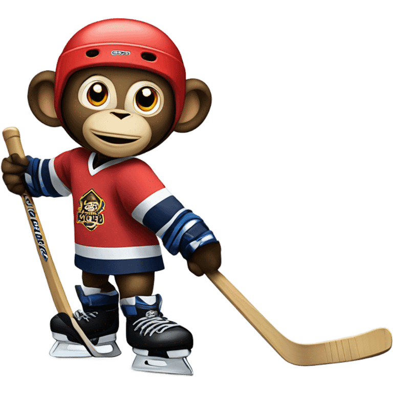 Monkey playing hockey  emoji