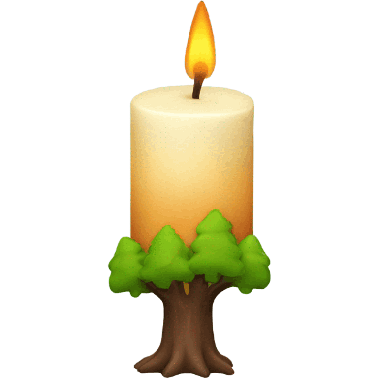 Candle with trees on it emoji