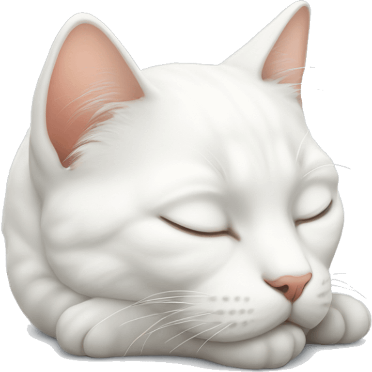 Sleeping white cat emoji