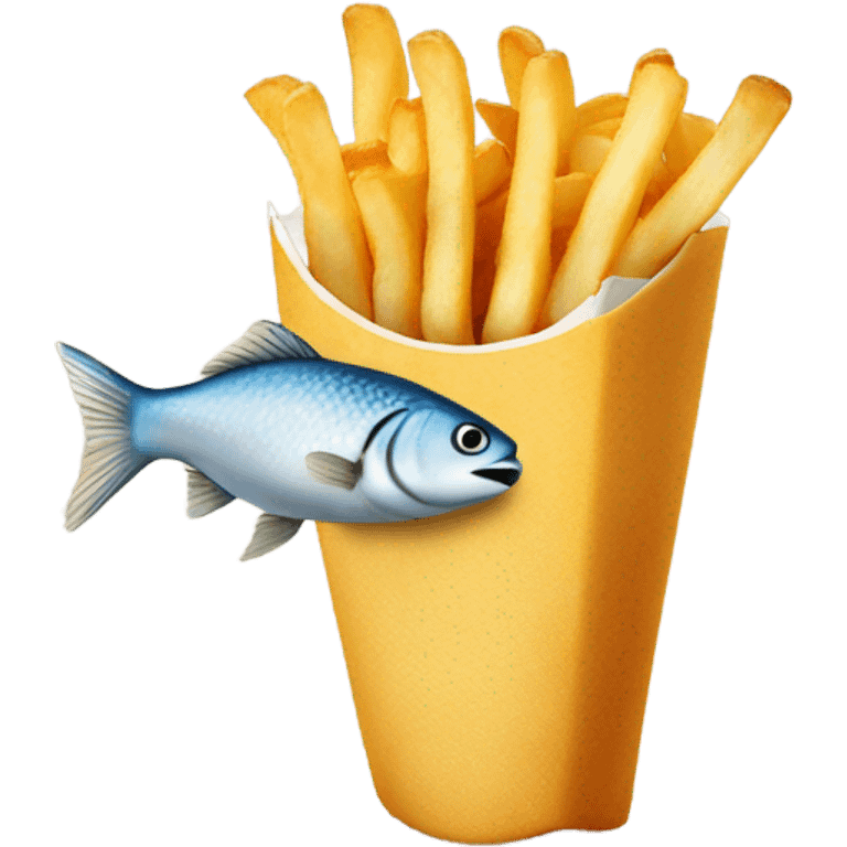 Fish eatingva french fry emoji