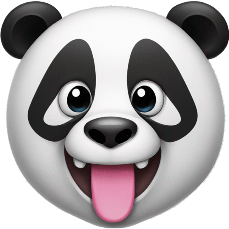 panda with pink tongue emoji