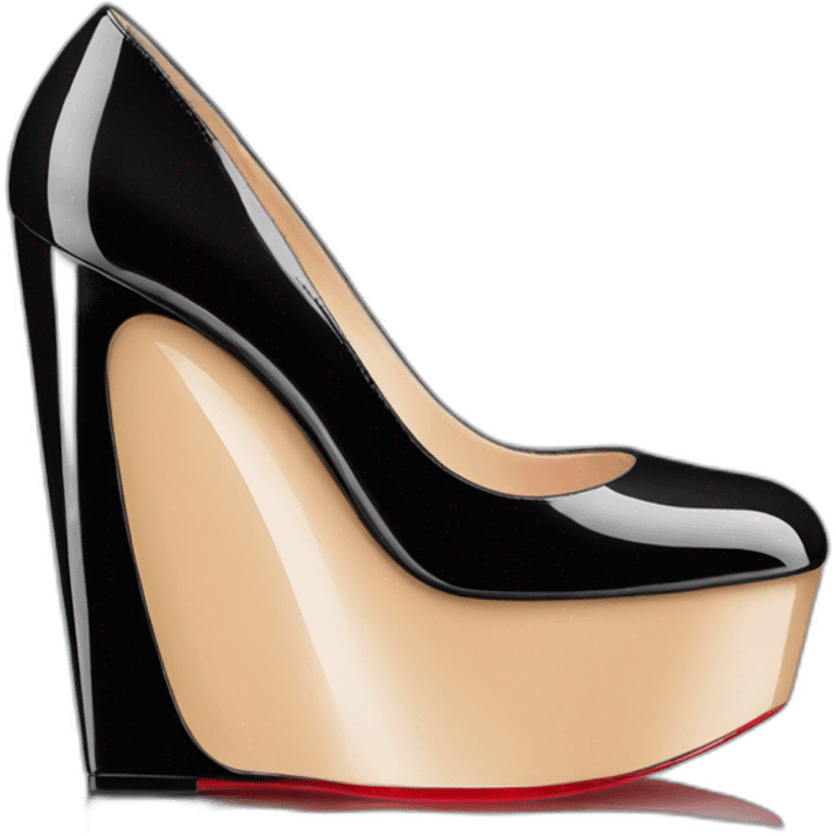 WEDGE heel LOUBOUTIN black PATENT emoji