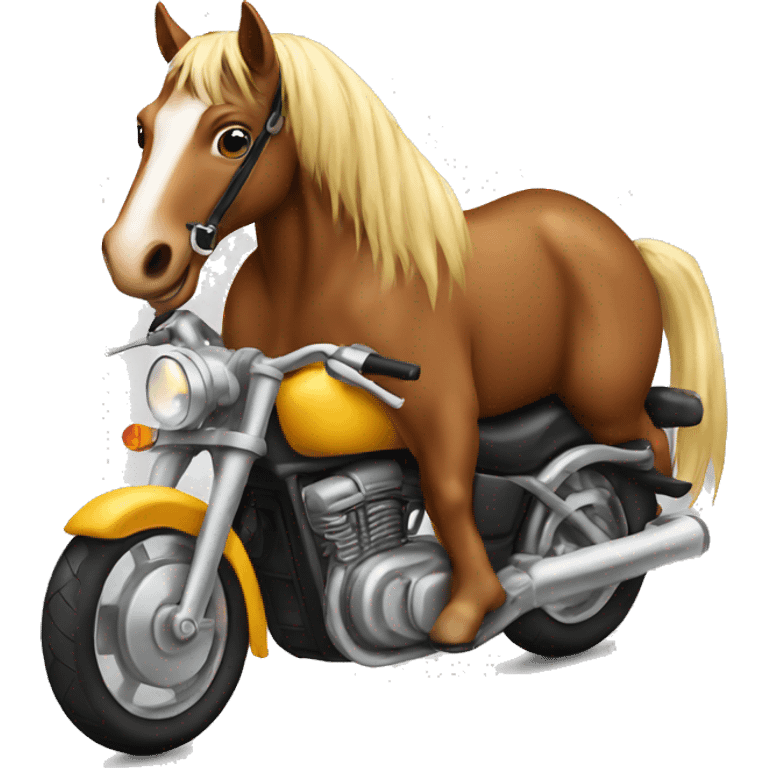 Horse on motorcycle  emoji