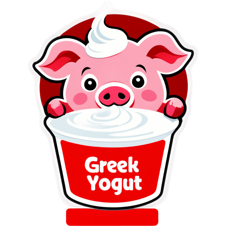 pig making greek yogurt emoji