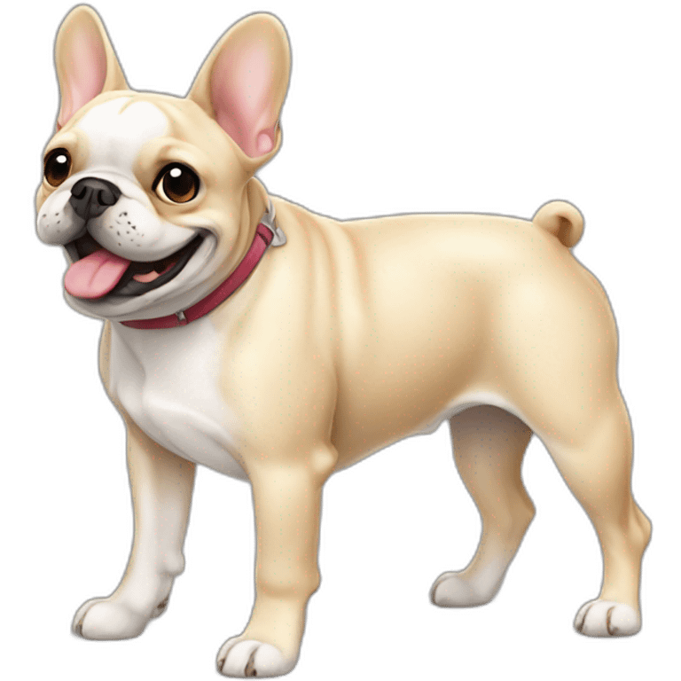 French Bulldog walking and smiling  emoji