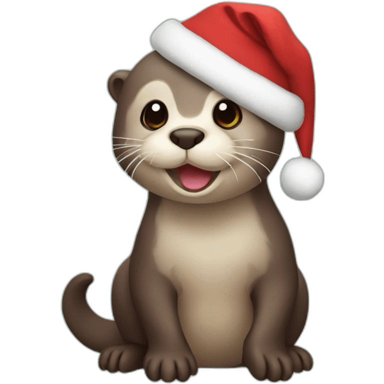 Cute christmas otter emoji