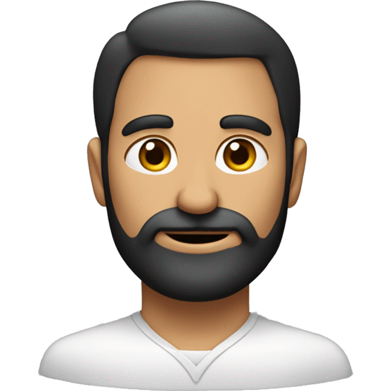 Uomo nero calvo con una folta barba emoji