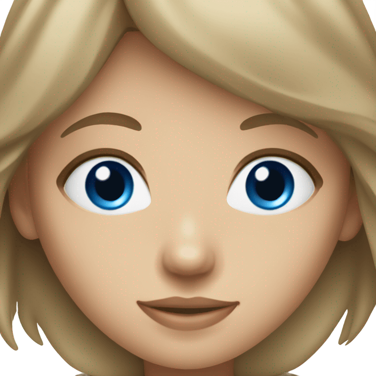 Girl with light brown hair and blue eyes and bangs  emoji