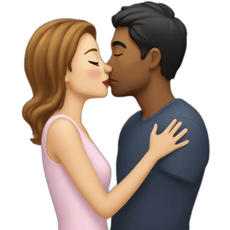 Someone kisses a woman emoji