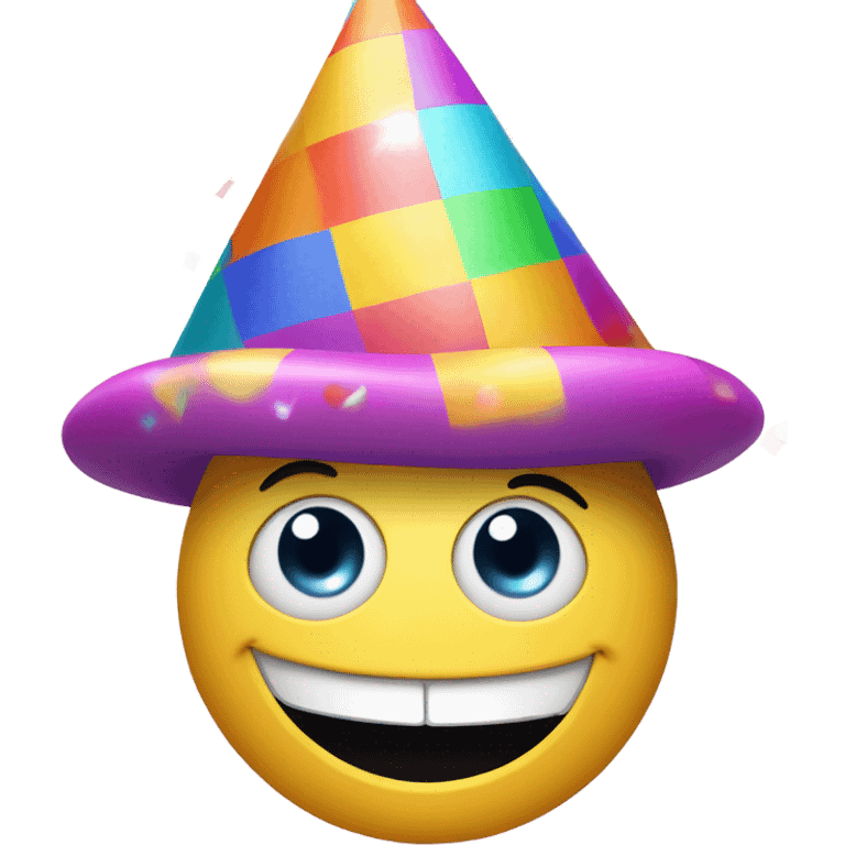 A face wearing a party hat and laughing joyfully. emoji