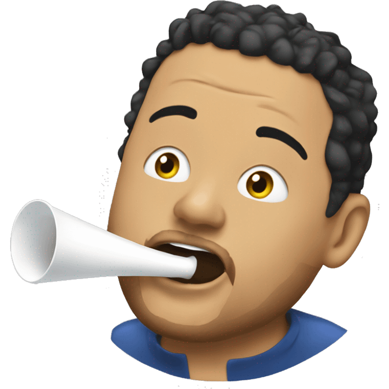 Sal Vulcano sucking on a tube emoji